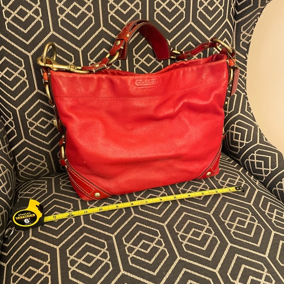 Red leather Coach hobo shoulder bag - perfect condition - Picture 4 of 10
